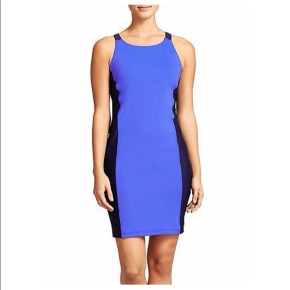 Athleta Vibrant Blue and Black Mini Dress
